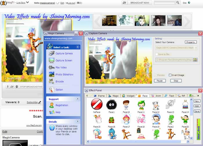 magiccamera_broadcast_with_blogtv